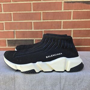 Balenciaga Speed Trainers Logo EU39 US 9 Blue Striped Detailing Sneakers Italy
